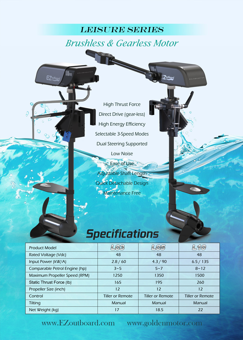 Electric propulsion outboard, EZoutboard, EZOutboard, electric